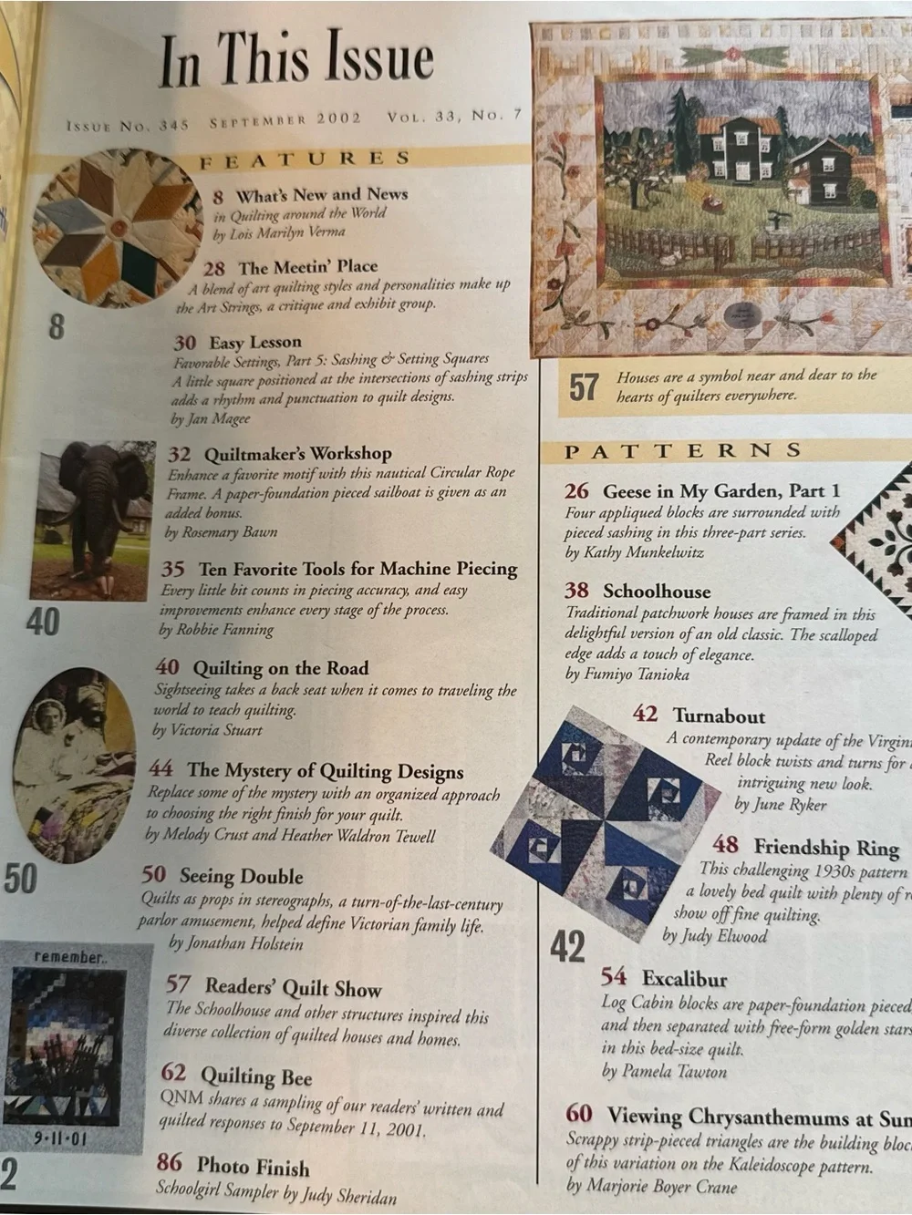 Quilter’s Newsletter Magazine Vintage‎ September 2002